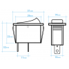 Interruptor rectangular tecla negra 16 Amp 250V